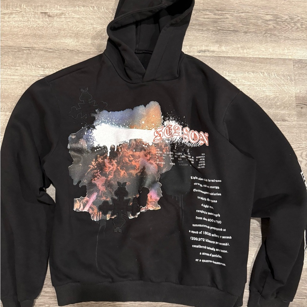 Black and red Graphic Hoodie